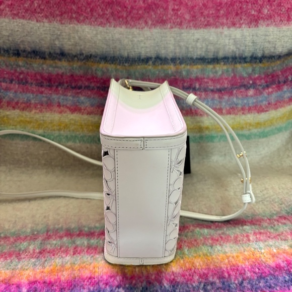 Kate Spade Eyelet Mini Tote Perforated Floral White - Picture 6 of 7